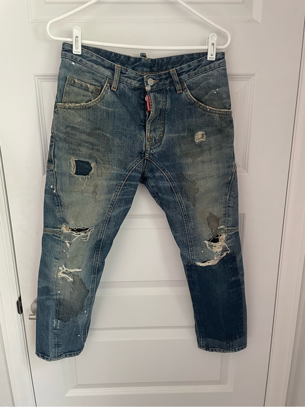 Dsquared2 Women’s Capri IT40/US2-4/26-27 Distressed Stains Patches Made in Italy
